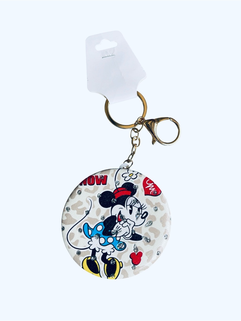 MINNIE MOUSE DOUBLE SIDED MIRROR KEYCHAIN BAGCHARM